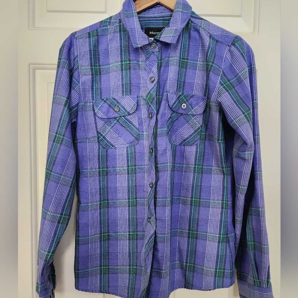 Marmot Bridget Flannel Button Down Long Sleeve Size Small Gemstone Gorpcore